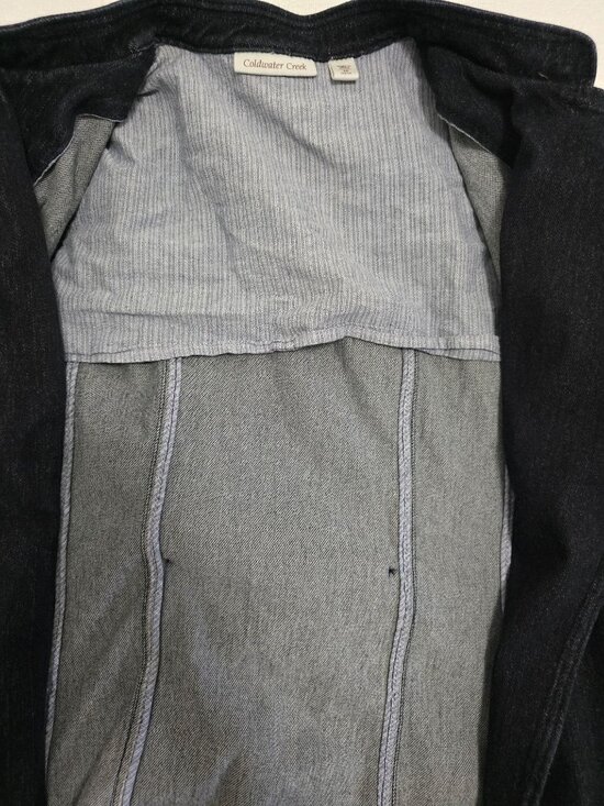 Coldwater Creek Double-Breasted Denim Jacket Womens M  Dark Wash - Picture 10 of 10